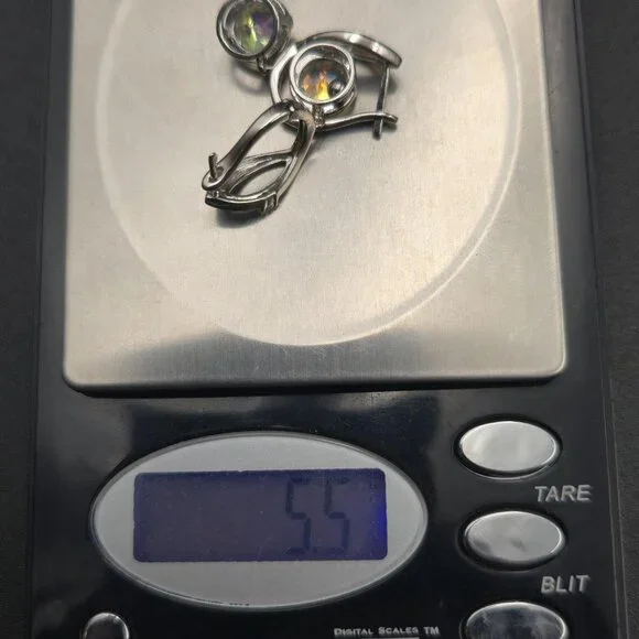 Sterling Silver Mystic Topaz Colorful Gemstone Earrings A6156 - Picture 7 of 7